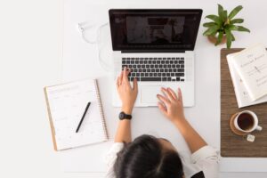 job search desk computer work working