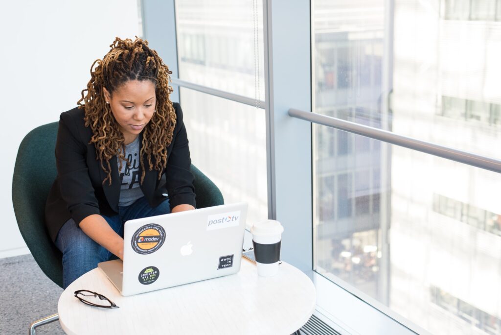 Woman on a Computer