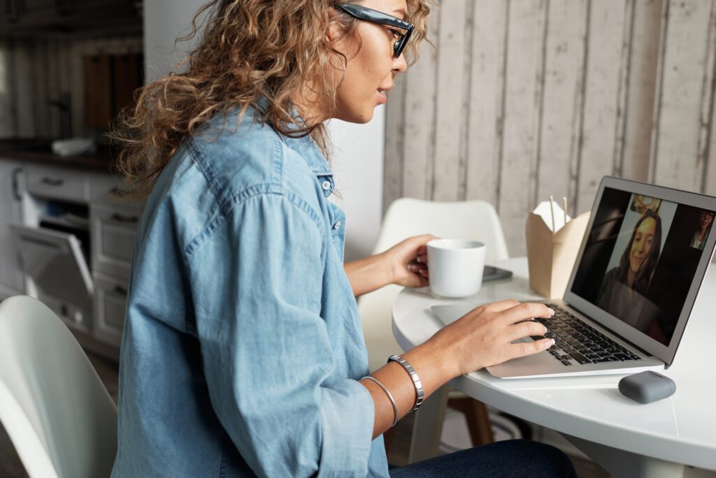 Woman on a Conference Call Video Call