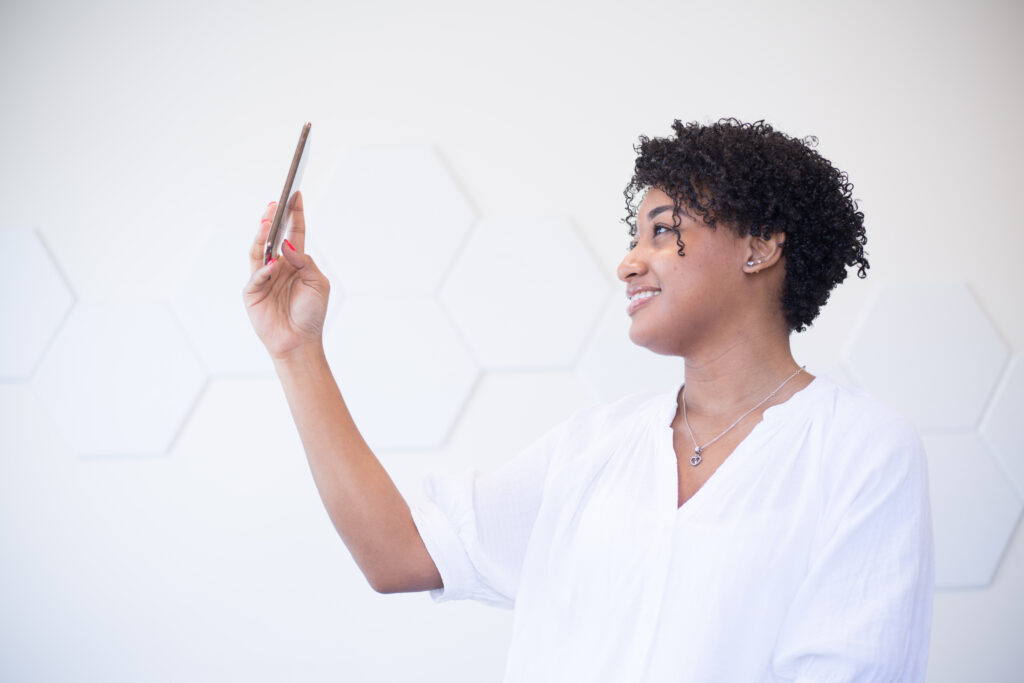 Woman Taking a Selfie Picture LinkedIn Profile