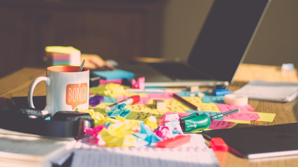 Messy Desk to Symbolize a Messy LinkedIn Profile