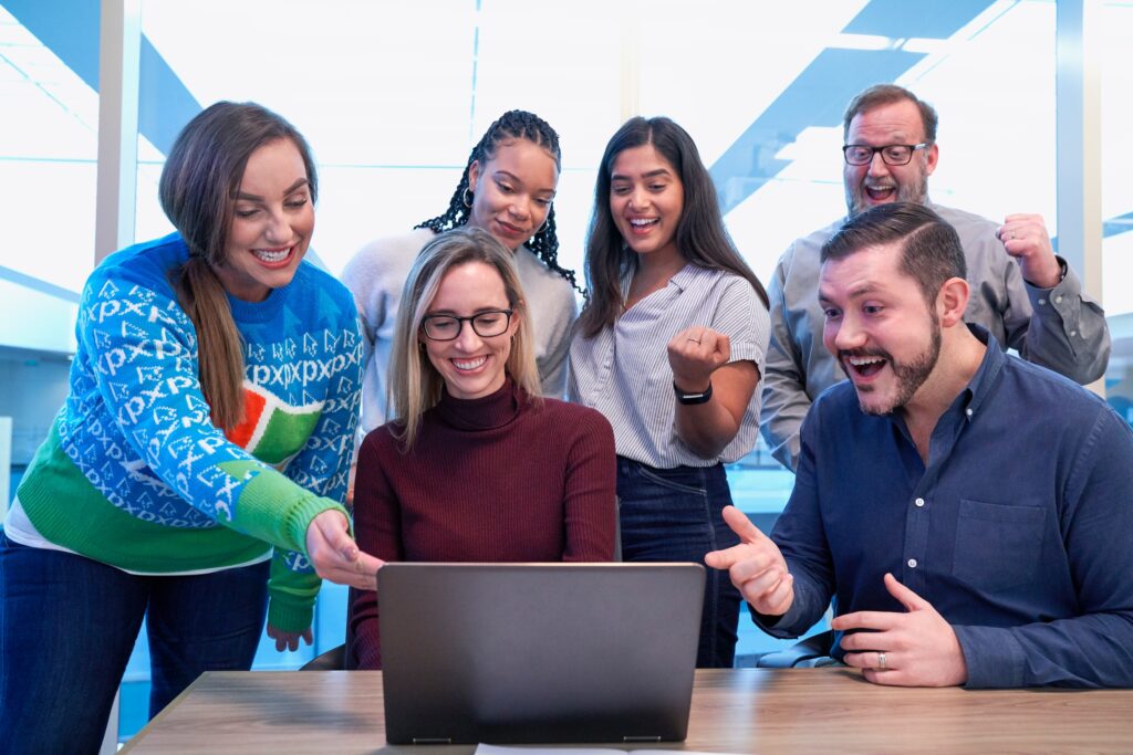 Workplace Positivity Group of People Smiling at work